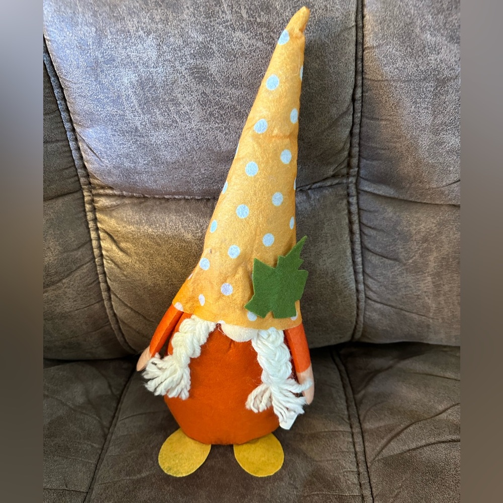 🌵 3/$15 Fall Autumn Leaf 14 inch tall fabric weighted gnome (see description)